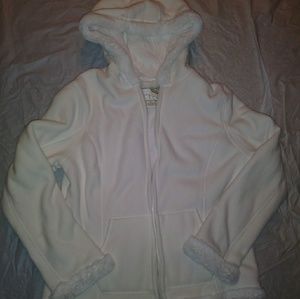 Zip up faux fur lined hoodie